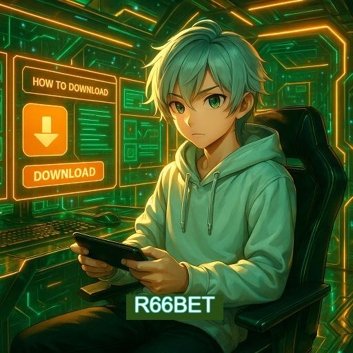 Imagem promocional do app oficial R66BET destacando a conveniência de jogar cassino online pelo celular ou navegador