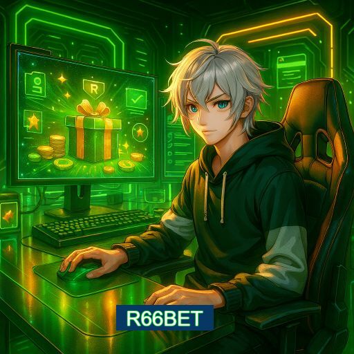 Imagem promocional do app oficial R66BET destacando a conveniência de jogar cassino online pelo celular ou navegador