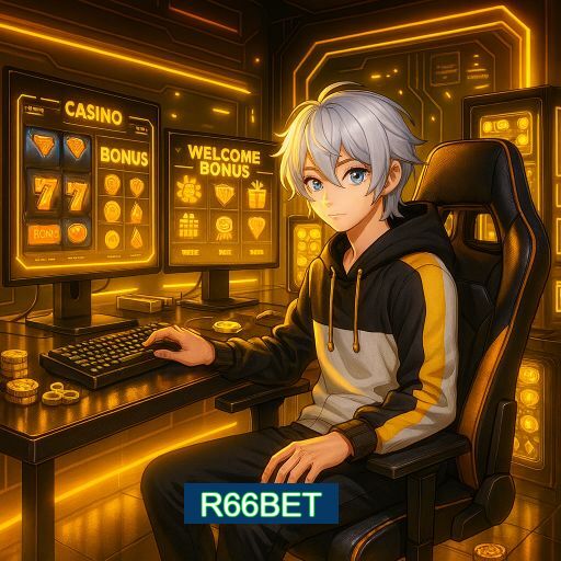 Imagem promocional do app oficial R66BET destacando a conveniência de jogar cassino online pelo celular ou navegador