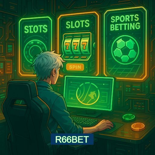 Imagem promocional do app oficial R66BET destacando a conveniência de jogar cassino online pelo celular ou navegador