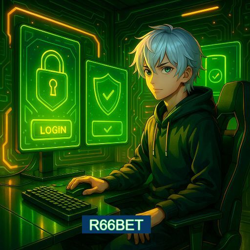 Imagem promocional do app oficial R66BET destacando a conveniência de jogar cassino online pelo celular ou navegador