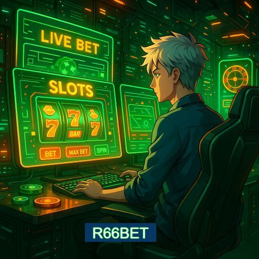 Imagem promocional do app oficial R66BET destacando a conveniência de jogar cassino online pelo celular ou navegador